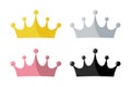 Set king crown vector icon on white Royalty Free Stock Photo