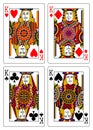 Set of kings playing cards 62x90 mm Royalty Free Stock Photo