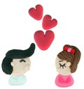 Set of Kissing people made from plasticine