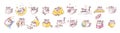 Set kit Cat Kitty kitten kawaii chibi Emoji character sticker emoticon smile emotion mascot