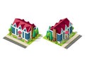 Isometric right left view house