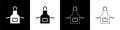 Set Kitchen apron icon isolated on black and white background. Chef uniform for cooking. Vector Royalty Free Stock Photo