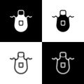 Set Kitchen apron icon isolated on black and white background. Chef uniform for cooking. Vector Royalty Free Stock Photo