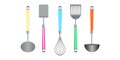 Set of kitchen colorful utensil. Vector icon set Royalty Free Stock Photo