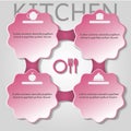 Set kitchen cooking foods infographics Royalty Free Stock Photo