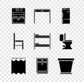 Set Kitchen dishwasher machine, Wooden table, Refrigerator, Curtains, Furniture nightstand, Flower pot, Chair and Bunk