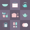 Set of kitchen icons Royalty Free Stock Photo