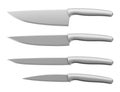 Set of kitchen knives isolated on white