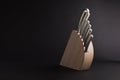 Kitchen knives in a knife block Royalty Free Stock Photo