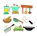 Set of kitchen related object vector