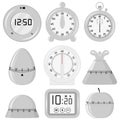 Set of kitchen timers isolated on a white background, vector illustration