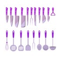 Set kitchen tools, flat style. cooking utensils , icons design element. isolated on white background. Vector Royalty Free Stock Photo