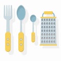 Set of kitchen tools household utensil kitchenware Royalty Free Stock Photo