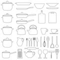 Set of kitchen utensils, illustration Royalty Free Stock Photo