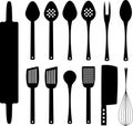 Set of kitchenware silhouettes Royalty Free Stock Photo