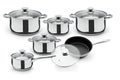 A set of kitchenware silver plated chromed steel isolate white background.