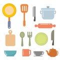 Set of kitchenware vector illustration with simple flat design