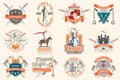 Set of Knight historical club badge, t-shirt design. Vector. Concept for shirt, print, stamp, overlay or template