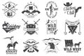 Set of knight historical and cowboy club design Vector Concept for shirt, print, stamp, overlay or template. Vintage