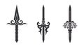 Set of knightly swords isolated on white background. Sword silhouettes. Royalty Free Stock Photo