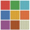 Set of 9 knitted wool colorfull seamless patterns Royalty Free Stock Photo