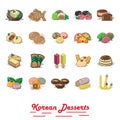 set of korean desserts icons. Vector illustration decorative design