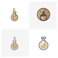 Set of Lab Cookies Logo Design Vector Template, Icon Symbol, Creative design concepts Royalty Free Stock Photo