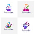 Set of Lab Rocket logo design vector template, Illustration Rocket design Concept, Icon symbol Royalty Free Stock Photo