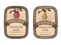 Set labels for Apple and Pear Cider template retro vector isolated