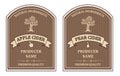 Set labels for Apple and Pear Cider template retro vector isolated