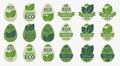 Set of Labels as a chicken egg. Ecological product