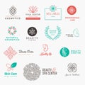 Set of labels and badges for beauty, cosmetics, spa and wellness Royalty Free Stock Photo