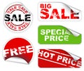 Set of labels badges and stickers for sale Royalty Free Stock Photo
