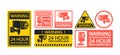 Set of Labels with Camera Security Warning Isolated Icons on White Background. Cctv Video Surveillance Monitoring Device