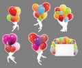 Set of labels with colored ballons Royalty Free Stock Photo