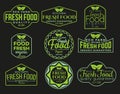 Set of labels with eco food logo. Royalty Free Stock Photo