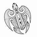 Maori turtle tattoo flash. Set of labels and elements. Vector set illustration template tattoo.