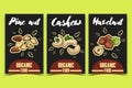 Labels Pine Nut Cashew Hazelnut Royalty Free Stock Photo