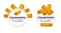 Set of labels for italian pasta, cannelloni