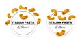 Set of labels for italian pasta, elbow macaroni