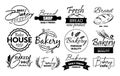 Set of labels and logo for the sale of bread Royalty Free Stock Photo