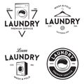 Set of labels or logos for laundry service. Vector emblems and design elements Royalty Free Stock Photo