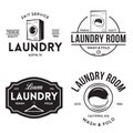 Set of labels or logos for laundry service. Vector emblems and design elements Royalty Free Stock Photo