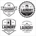 Set of labels or logos for laundry service. Vector emblems and design elements. Laundry logo templates and badges Royalty Free Stock Photo