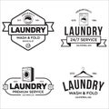 Set of labels or logos for laundry service. Vector emblems and design elements. Laundry logo templates and badges Royalty Free Stock Photo