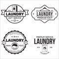 Set of labels or logos for laundry service. Vector emblems and design elements. Laundry logo templates and badges Royalty Free Stock Photo