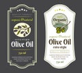 Set of Labels for Olive Oils. Elegant design for olive oil packaging Royalty Free Stock Photo