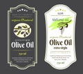 Set of Labels for Olive Oils. Elegant design for olive oil packaging Royalty Free Stock Photo