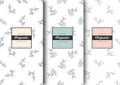 Set of labels, packaging for organic shop or natural cosmetics. Vector floral patterns Template for packing product.