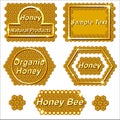 Set of labels for products from honey.